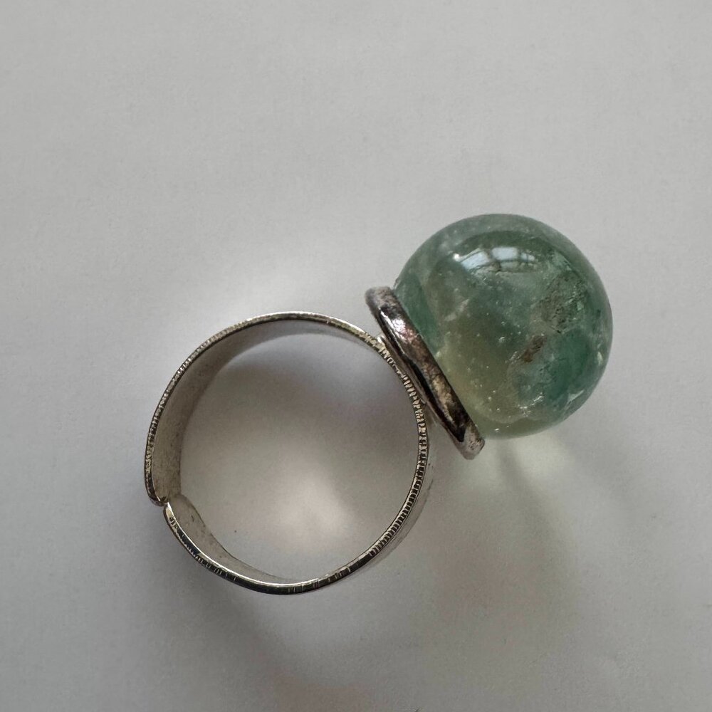 Handcrafted Silver & Resin Statement Ring - image 2